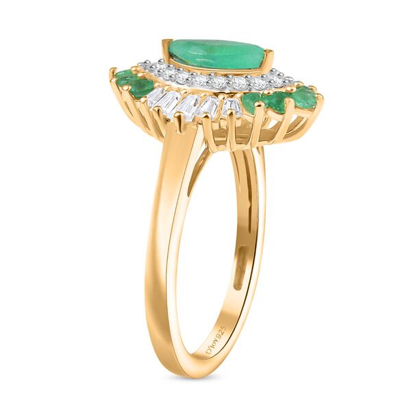 D&rsquo;Joy AAA Kagem sambischer Smaragd und Moissanit Anh&auml;nger mit 50cm Kette und Ring image number 14