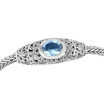 Royal Bali Kollektion - Himmelblaues Topas Armband, 20cm - 6,33 ct.