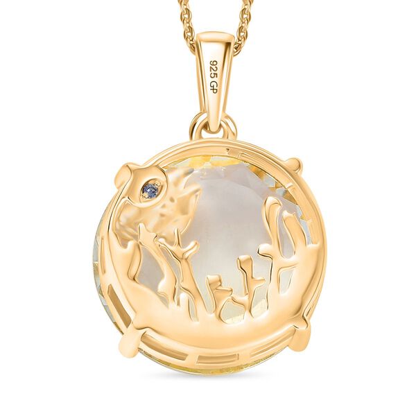 GP Trionfo Kollektion- AA Prasiolith, Zirkon und blauer Saphir Anh&auml;nger mit 50cm Kette- 20,20 ct. image number 5