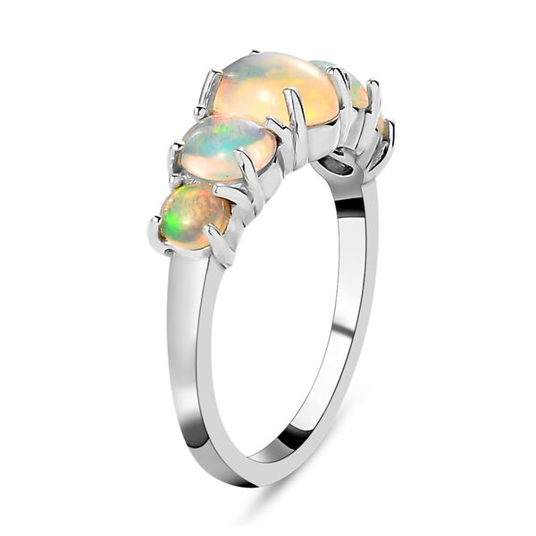 Natürlicher, äthiopischer Opal-Ring, 925 Silber platiniert  ca. 1,19 ct image number 5