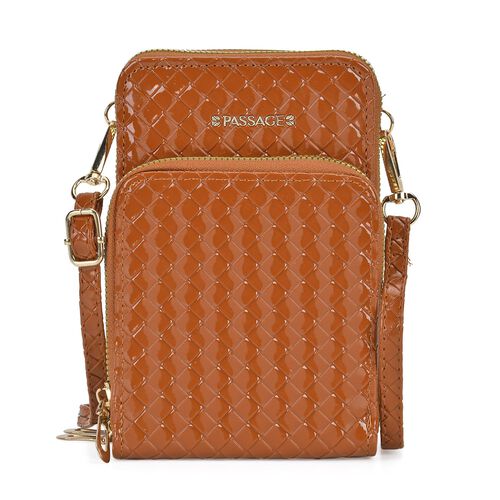 Passage - RFID Kunstleder Crossbody-Tasche, Braun image number 0