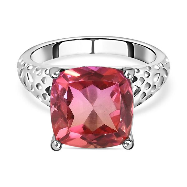Sunset Quarz Triplette Ring, Edelstahl, (Gr&ouml;&szlig;e 20.00), ca. 4.85 ct