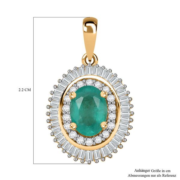 AAA Smaragd und Diamant Anh&auml;nger in 585 Gold - 1,09 ct. image number 5