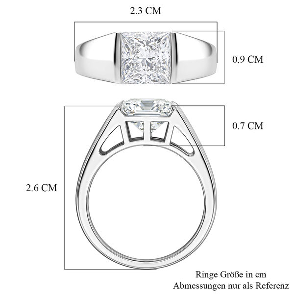 D'Joy Moissanit Ring 925 Silber Rhodiniert (Gr&ouml;&szlig;e 17.00) ca. 2,79 ct image number 6