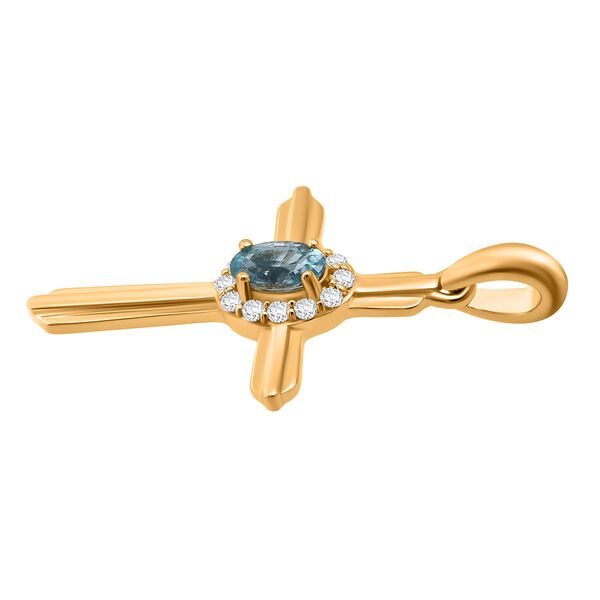 D'Joy AA blauer und wei&szlig;er Zirkon Anh&auml;nger - 0,50 ct. image number 3