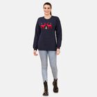 Damen Strick Sweatshirt mit Applikation, Größe 40, Dunkelblau image number 0