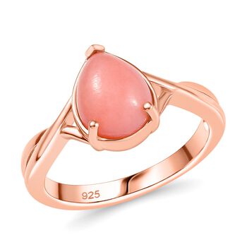 AA Vinicunca-Peruanischer Opal Ring und Anh&auml;nger,Gr&ouml;&szlig;e (19.00), 925 Silber 750 ros&eacute;vergoldet ca. 3,24 ct.