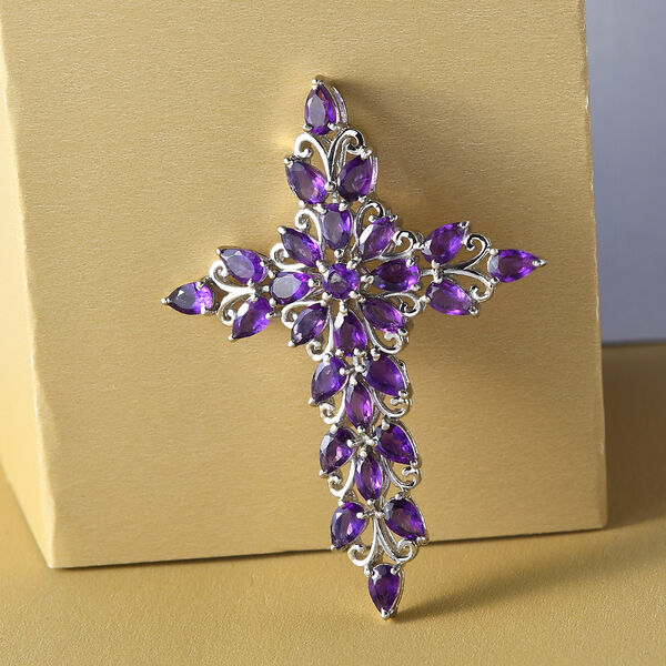 Afrikanischer Amethyst-Anh&auml;nger, 925 Silber platiniert ca. 4,99 ct image number 3