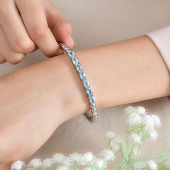 Himmelblauer Topas-Armreif, 19 cm - 6,81 ct.