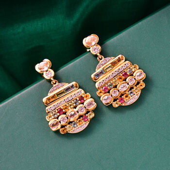 GP - Wei&szlig;er Zirkon Ohrringe 925 Silber 750 Gelbgold Vermeil ca. 5,90 ct.