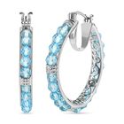 Himmelblauer Topas Ohrringe, Messing, platiniert ca. 18.90 ct