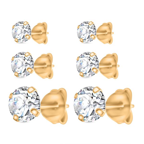 AAAA Zirkonia Ohrringe Set in vergoldetem Silber image number 1