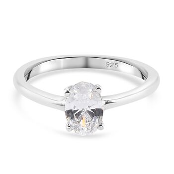 LUSTRO STELLA Hergestellt mit Feinster ZIRKONIA Solit&auml;r Ring 925 Silber platiniert (Gr&ouml;&szlig;e 16.00) ca. 1,14 ct