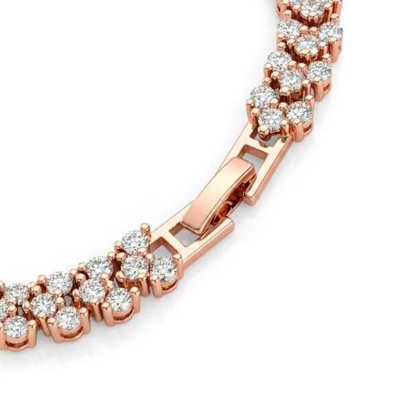 Wei&szlig;er Zirkonia Armband ca. 19 cm Nickelfreies Messing, ros&eacute;farben image number 4