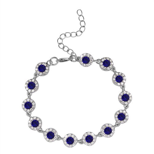Blauer Kristall, Weißer Kristall Armband ca. 19 cm image number 0