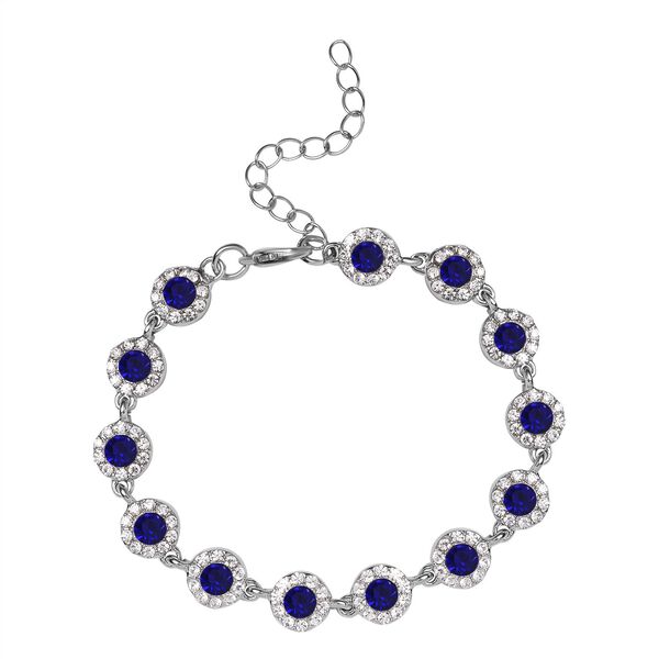 Blauer Kristall, Weißer Kristall Armband ca. 19 cm image number 0