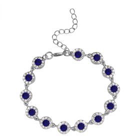 Blauer Kristall, Weißer Kristall Armband ca. 19 cm