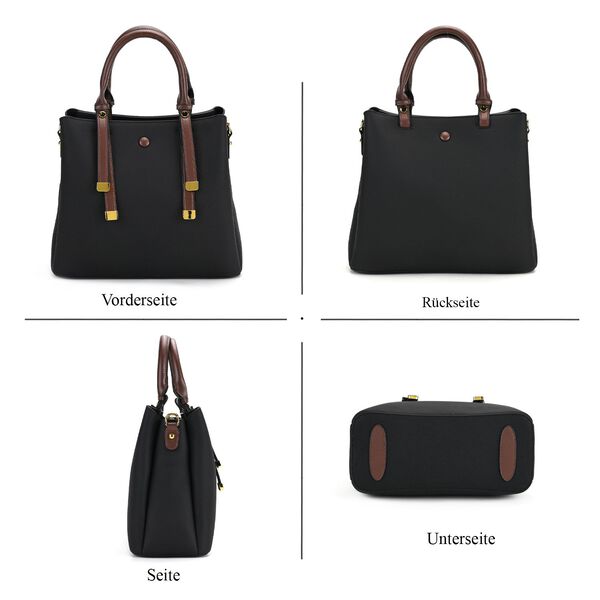 Vielseitige Umhängetasche aus echtem Leder mit abnehmbarem Schulterriemen, 30x14x24 cm, Schwarz image number 4