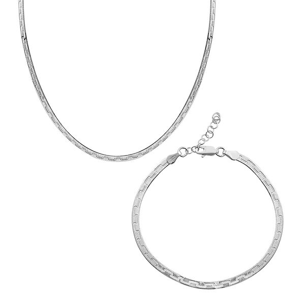 Fischgr&auml;tenkette 43cm und 18+2cm Armband