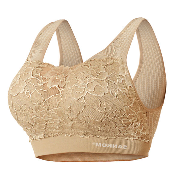 SANKOM - Rückenstütze Haltungskorrektur Push-up Spitzen-BH, Größe M/L, 80-85 cm, Schwarz image number 13