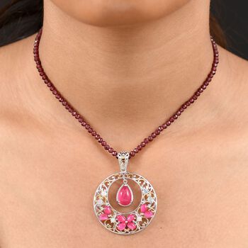 D'Joy Maulbeer Mondstein Schmuckset ca. 45 cm 925 Silber rhodiniert, 925 Silber Rhodiniert und 750 Gelbgold Vermeil ca. 47.16 ct