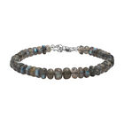 D'Joy AAA Labradorit Armband ca. 19 cm + 5 cm Extender, 925 Silber rhodiniert ca. 60,00 ct.
