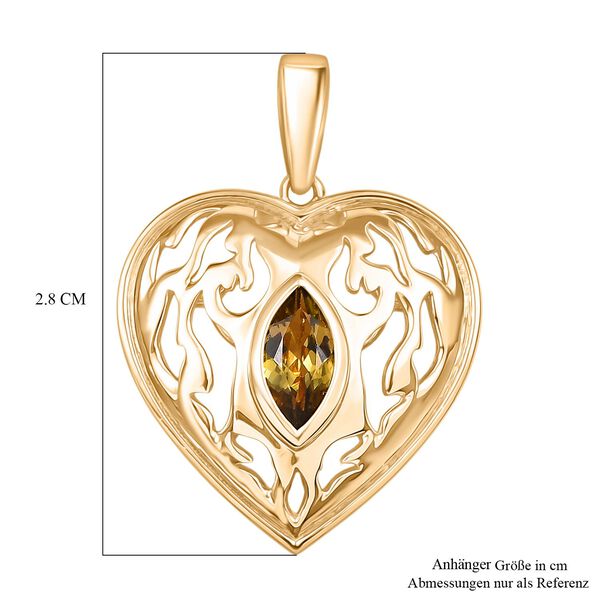 D Joy Nat&uuml;rlicher goldener Tansanit Anh&auml;nger 925 Silber 750 Gelb Vergoldet ca. 0.52 ct image number 6