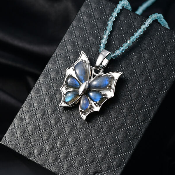 D'Joy Apatit und Labradorit Anh&auml;nger mit 50cm Kette - 54,98 ct. image number 2