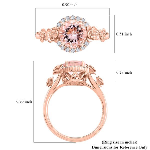 LUXORO zertifiziert und gepr&uuml;ft AAA Rosa Morganit und Diamant Ring in 585 Ros&eacute;gold - 1,90 ct. image number 5