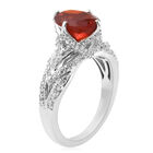 Mexikanischer Feuer opal und Zirkon Ring 925 Silber platiniert  ca. 2,30 ct image number 4