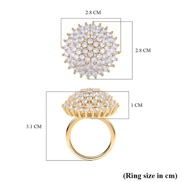 Weißer Zirkonia Ring, (Größe 16.00), goldfarben, ca. 4.00 ct image number 5