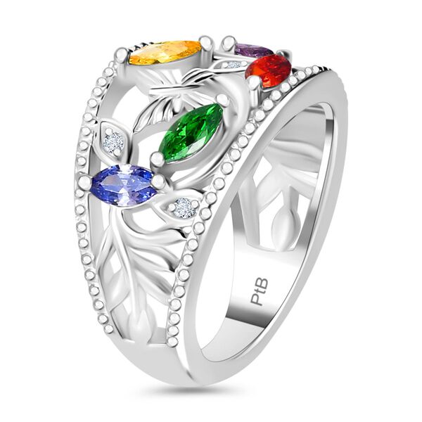 Mehrfarbig Zirkonia,Wei&szlig;er Zirkonia Ring Messing (Gr&ouml;&szlig;e 16.00) image number 4