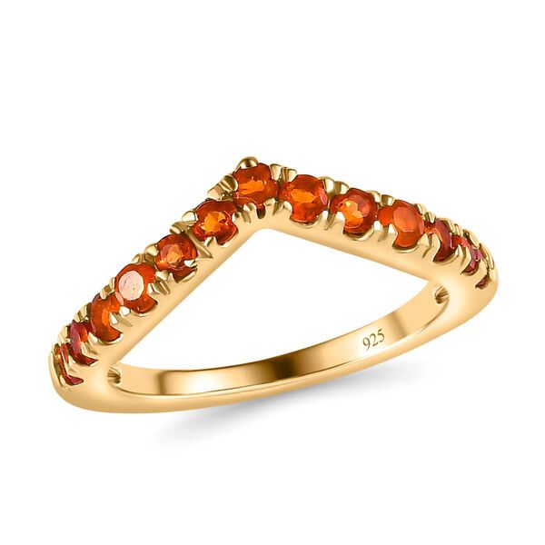 AA Feueropal Ring, 925 Silber Gelbgold Vermeil, (Größe 18.00) ca. 0.43 ct image number 4