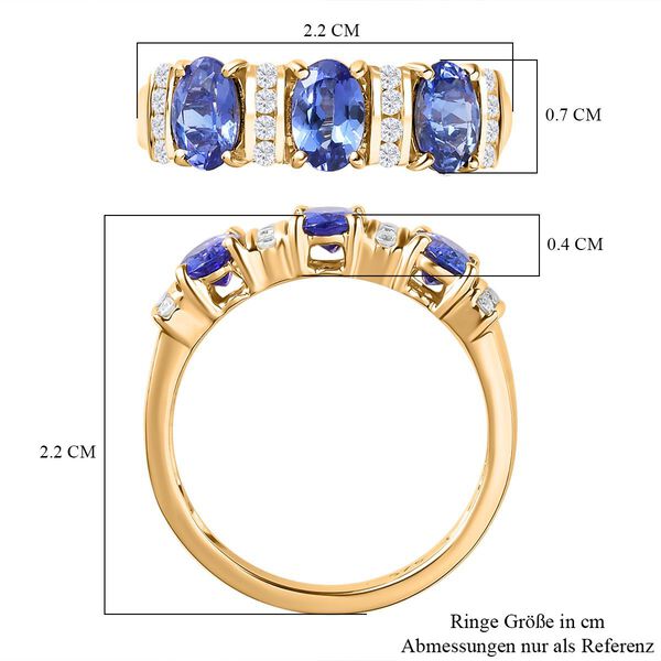 AAA Tansanit und Moissanit Ring, ca. 1,59 ct. image number 5