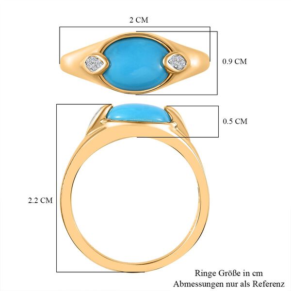 AA Sleeping Beauty Türkis und Zirkon Ring - 1,66 ct. image number 7