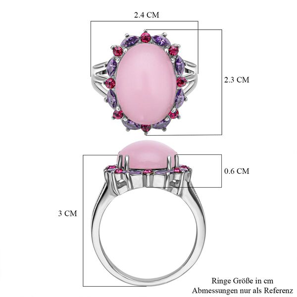 Rosenquarz, fuchsiafarbener und lila Kristall-Ring - 10 ct. image number 7