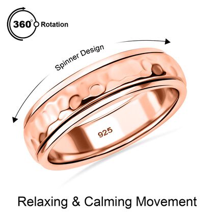 Spinner-Ring, 925 Silber 750 Ros&eacute;gold Vermeil, (Gr&ouml;&szlig;e 19.00) ca. 7,51g