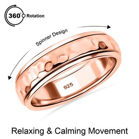 Spinner-Ring, 925 Silber 750 Roségold Vermeil, (Größe 19.00) ca. 7,51g