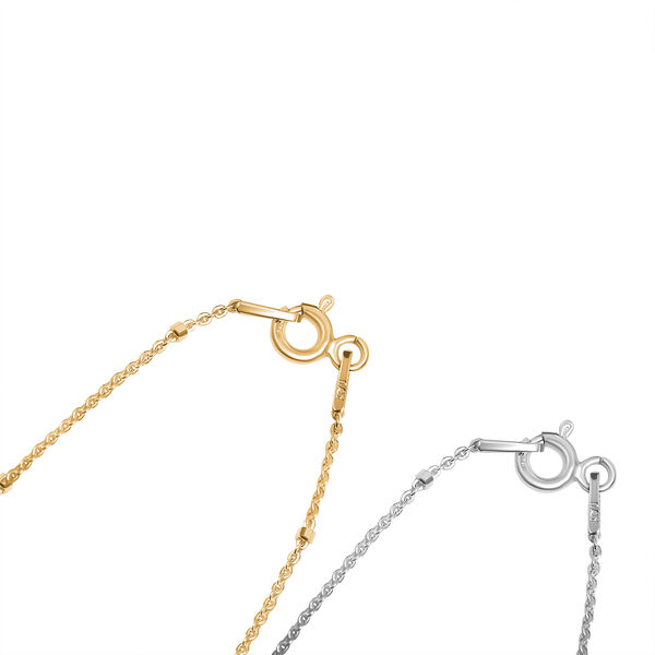 2er-Set Diamantschliff-Ketten mit W&uuml;rfeln, 45cm image number 6