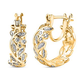 Weiße Diamant-Creolen, 925 Silber vergoldet