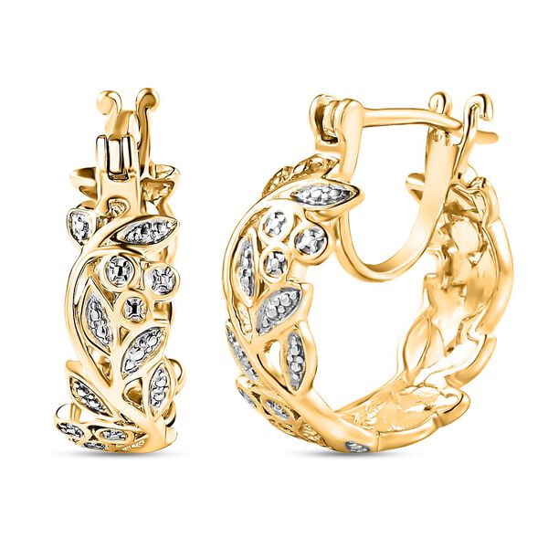 ALLORO vergoldete Silber-Creolen mit Diamantakzenten