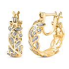 Weiße Diamant-Creolen, 925 Silber vergoldet