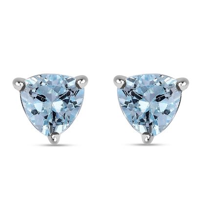 Himmelblaue Topas-Solitär-Ohrringe - 1,77 ct.