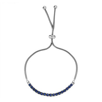 J Francis gefertigt mit SWAROVSKI Saphir Swarovski Kristall Flexibel Armband Messing platiniert