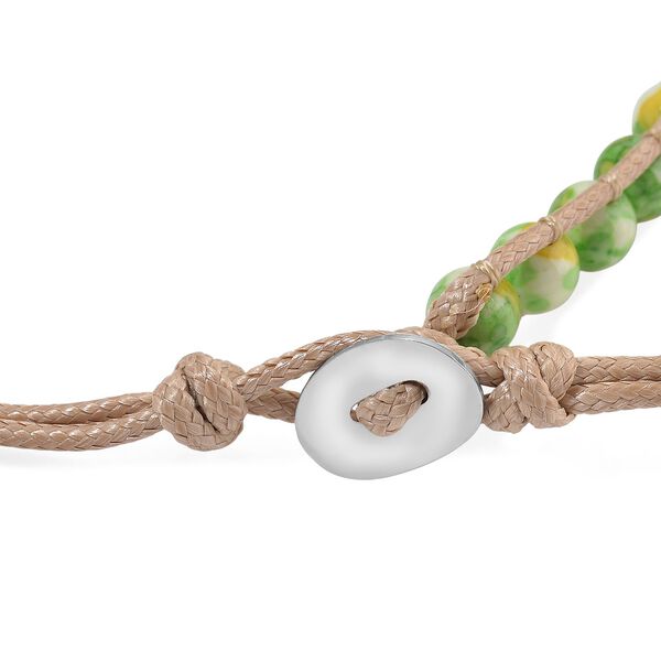 Flexible gr&uuml;n-gelbe Regenblumen-Yuhua-Quarzit Halskette - 80 ct. image number 5