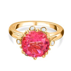 Sunset Triplett Quarz und Zirkon Ring- 4,83 ct.