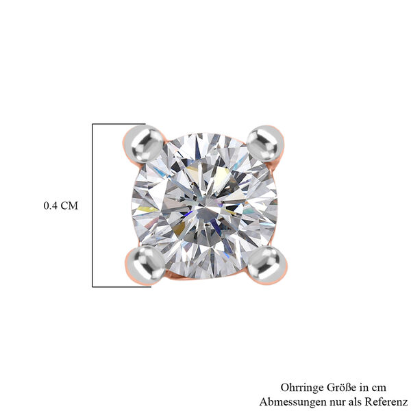 LUXURIANT SGL zertifizierte SI-GH Labor Diamant Ohrringe, 925 Silber 750 Ros&eacute;gold Vermeil - 0,50 ct. image number 5