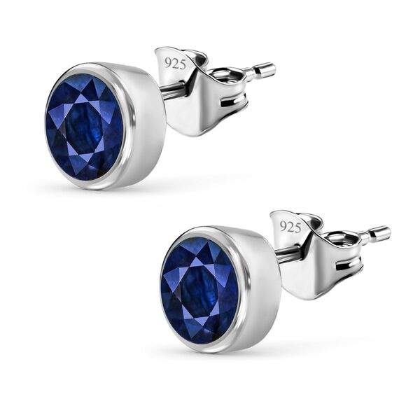 Masoala Saphir-Ohrringe, (Fissure gefüllt), 925 Silber platiniert ca. 1.51 ct image number 4