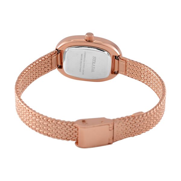 STRADA - Elegante Armbanduhr mit Japanischem PC21S Werk, Stahlsonnenschliff-Zifferblatt und 316L Edelstahl armband, 316L Edelstahl , 19 cm, silberfarben image number 6