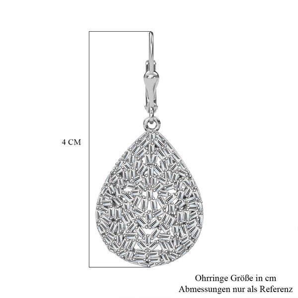 Wei&szlig;er Zirkonia Ohrringe 925 Silber rhodiniert ca. 5,50 ct. image number 5